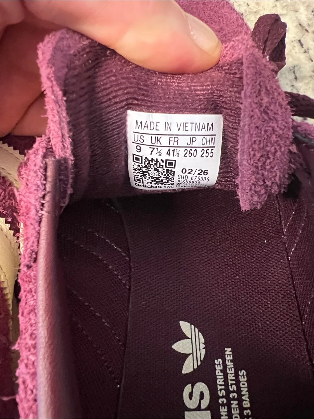 Adidas Handball Spezial Maroon and Cream 9